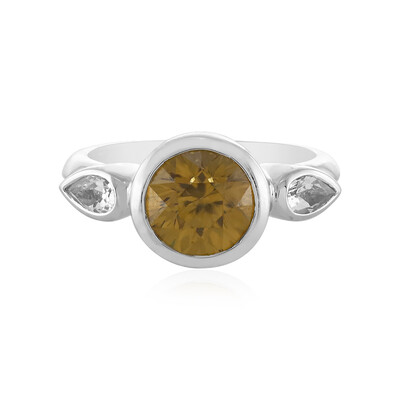 Bague en argent et Zircon jaune