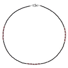 Collier en argent et Spinelle noir