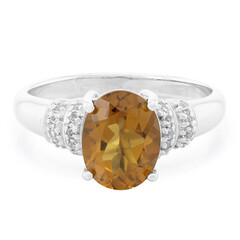 Bague en argent et Quartz cognac