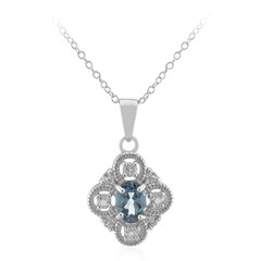 Collier en argent et Topaze bleu de Londres