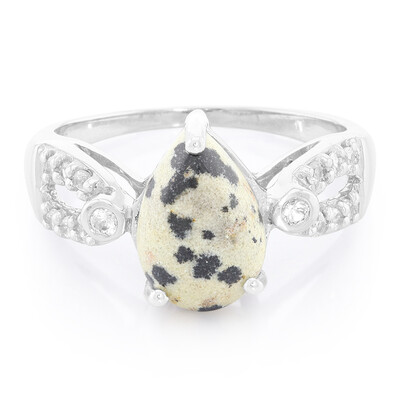 Bague en argent et Jaspe Dalmatien