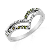 Bague en argent et Diamant vert