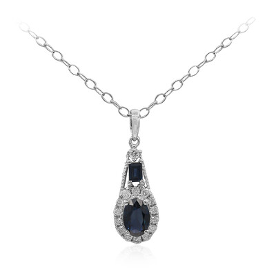 Collier en or et Saphir bleu de Ceylan