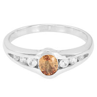 Bague en argent et Saphir orange