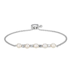 Bracelet en argent et Perle blanche de culture d'eau douce