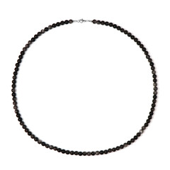 Collier en argent et Obsidienne argentée