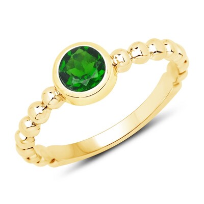 Bague en argent et Diopside de Russie