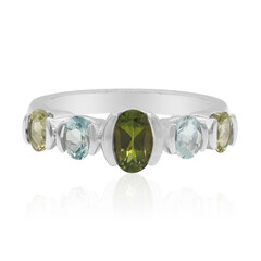 Bague en argent et Tourmaline verte