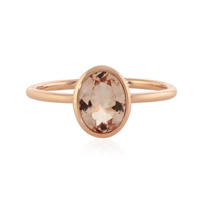 Bague en or et Morganite couleur pêche