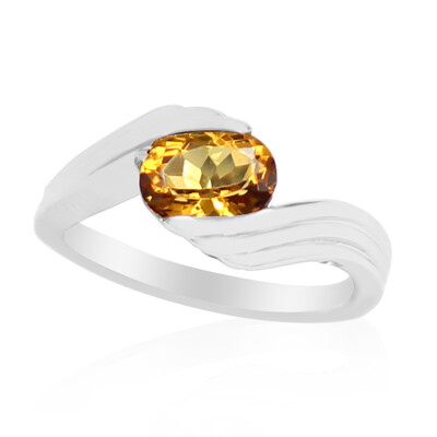 Bague en argent et Scapolite cognac