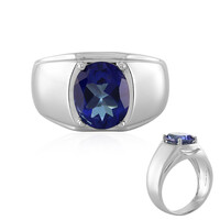 Bague en argent et Topaze bleu roi