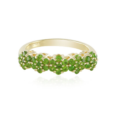 Bague en argent et Diopside de Russie