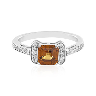 Bague en argent et Zircon cognac