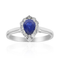 Bague en or et Saphir bleu de Ceylan