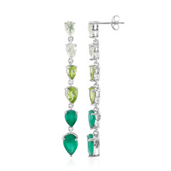 Boucles d'oreilles en argent et Agate verte