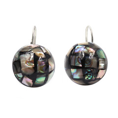 Boucles d'oreilles en argent et Coquillage d'Abalone