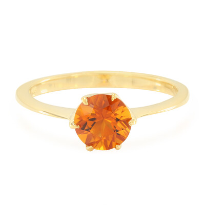 Bague en argent et Citrine mandarine