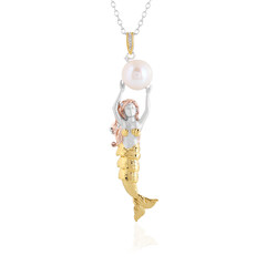 Collier en argent et Perle blanche de culture d'eau douce (Gems en Vogue)