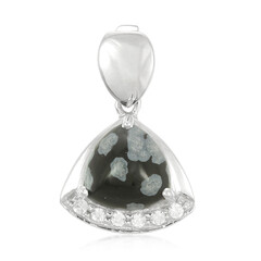 Pendentif en argent et Obsidienne Flocon-de-Neige