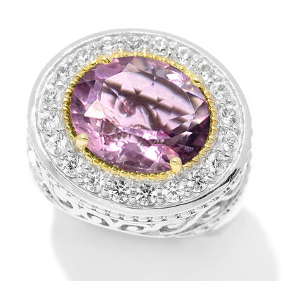 Bague en argent et Fluorite rose (Dallas Prince Designs)