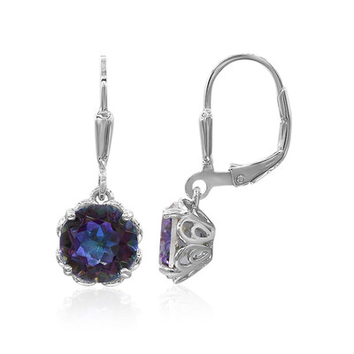 Boucles d'oreilles en argent et Quartz mystique lavande