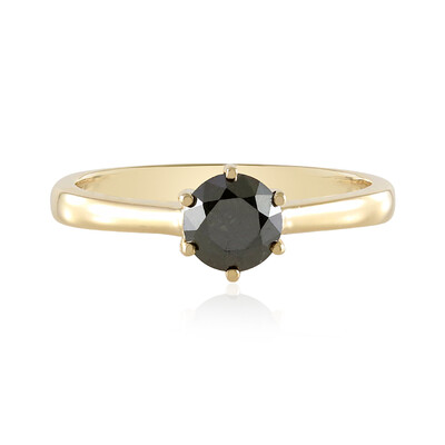 Bague en or et Diamant noir