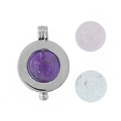 Pendentif en argent et Quartz rose