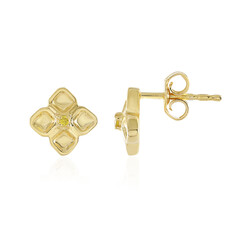 Boucles d'oreilles en argent et Diamant jaune I2