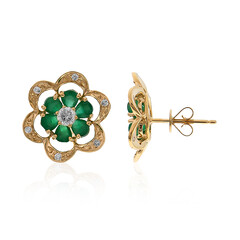 Boucles d'oreilles en or et Emeraude de Zambie AAA (CIRARI)