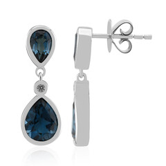 Boucles d'oreilles en argent et Topaze bleu de Londres (Pallanova)