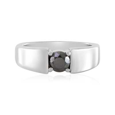 Bague en argent et Diamant noir