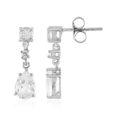 Boucles d'oreilles en argent et Topaze blanche