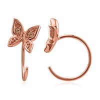 Boucles d'oreilles en argent et Diamant rose de France SI1 d'Argyle 