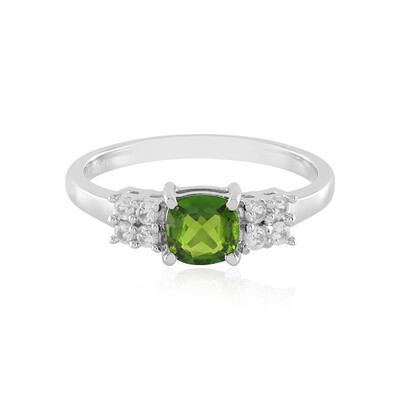 Bague en argent et Diopside de Russie