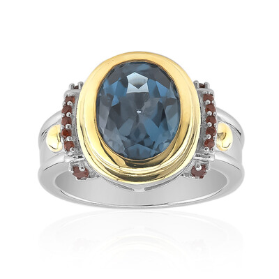 Bague en argent et Topaze bleu de Londres (Remy Rotenier)