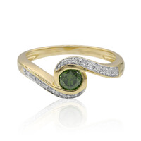 Bague en or et Diamant VS1 vert