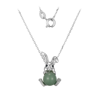 Collier en argent et Aventurine verte