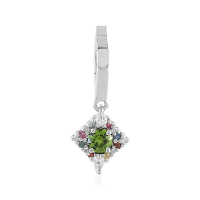 Pendentif en argent et Zircon de Ceylan vert