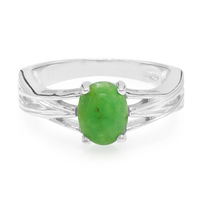 Bague en argent et Chrysoprase impériale