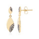 Boucles d'oreilles en argent et Diamant chocolat I2