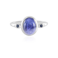 Bague en argent et Saphir étoilé bleu