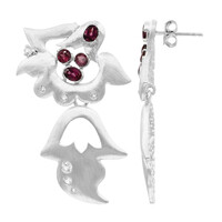 Boucles d'oreilles en argent et Grenat Rhodolite