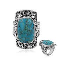 Bague en argent et Turquoise bleue de Mohavie (Art of Nature)