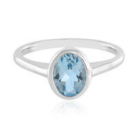 Bague en argent et Topaze bleu ciel