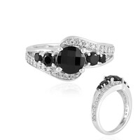 Bague en argent et Spinelle noir