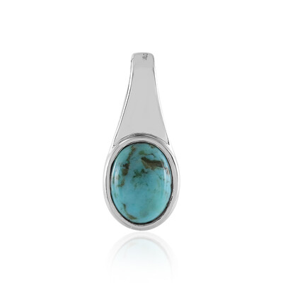 Pendentif en argent et Turquoise bleue de Mohavie