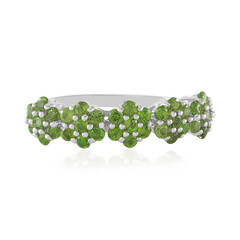 Bague en argent et Diopside de Russie