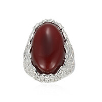 Bague en argent et Agate rouge