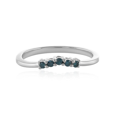 Bague en argent et Diamant bleu I3