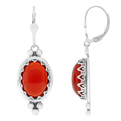 Boucles d'oreilles en argent et Onyx rouge (Desert Chic)